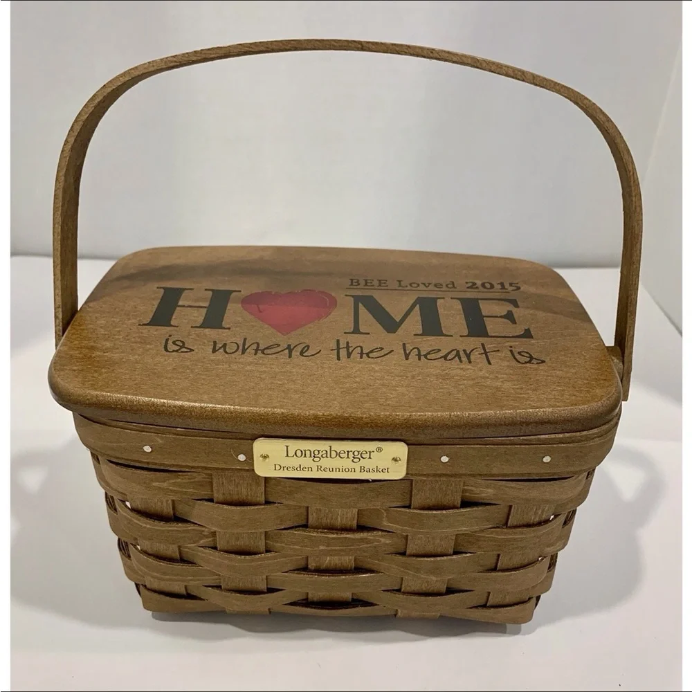 2015 Dresden Reunion Basket w Lid “Home is Where the Heart Is” Longaberger